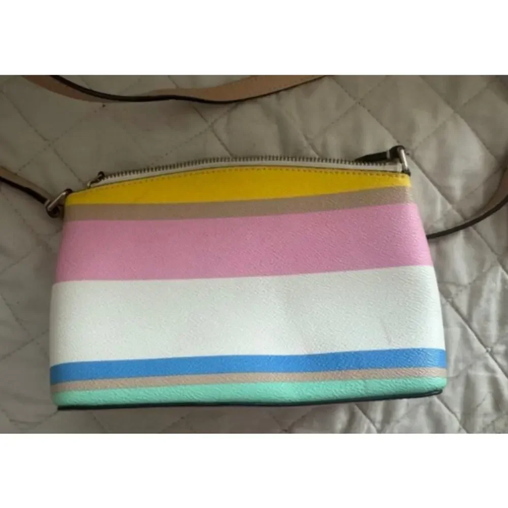 Kate Spade Dune Stripe Millie Grove Street Leather Crossbody Bag